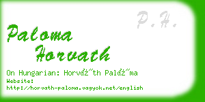 paloma horvath business card